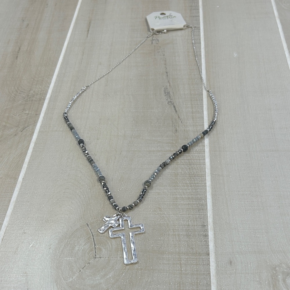 Elegant Silver Cross Necklace by Premier Designs